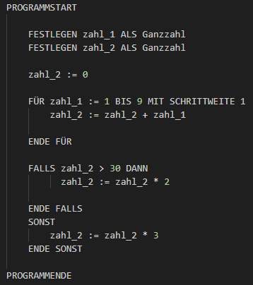 Programm in Pseudo-Code