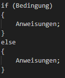 C-Befehl: if und else